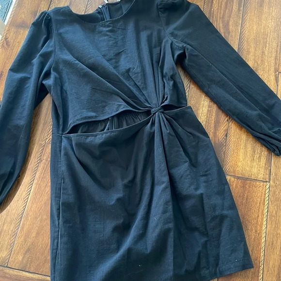 AND NOW THIS Dresses & Skirts - And Now This black Cutout mini Dress long sleeves size Large